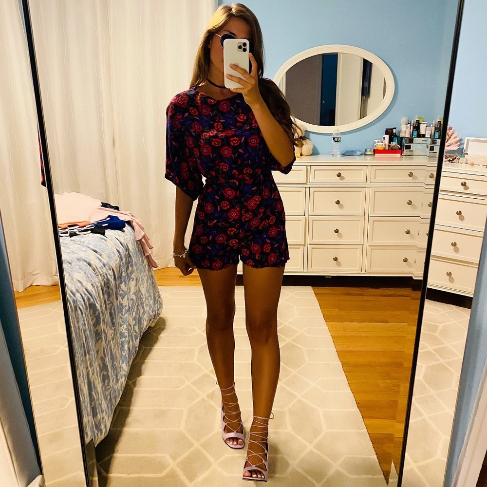 Dark Floral Romper